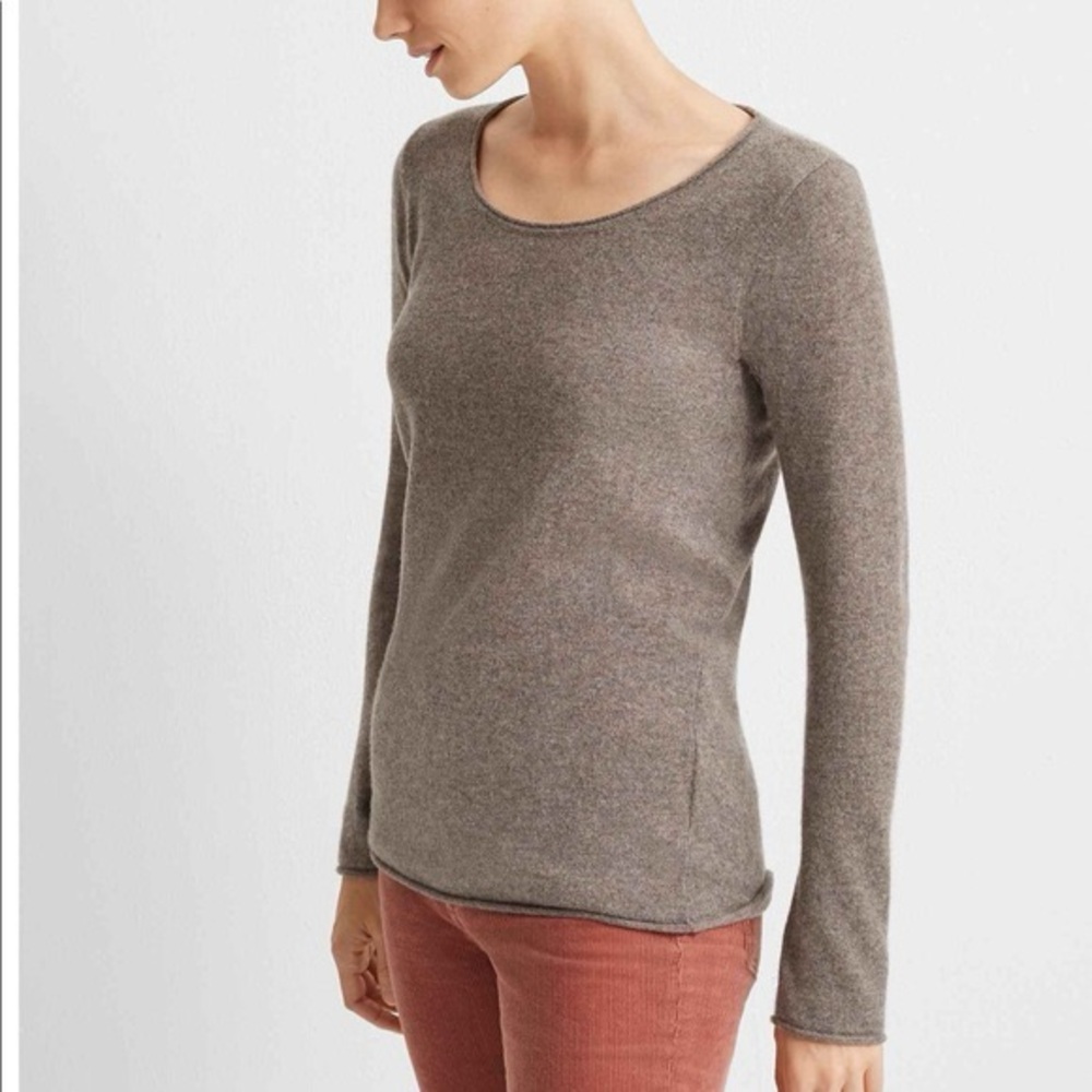Club Monaco Cady Cashmere Sweater Grey Brown Long Sleeve Sweater M